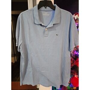 Vineyard Vines Men's Light Blue Polo Shirt Classic Whale Logo Size L